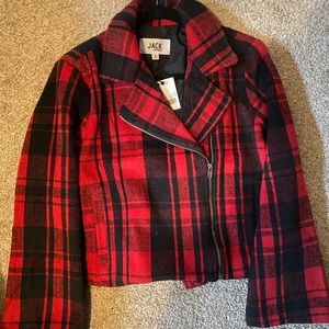 Jack plaid moto jacket